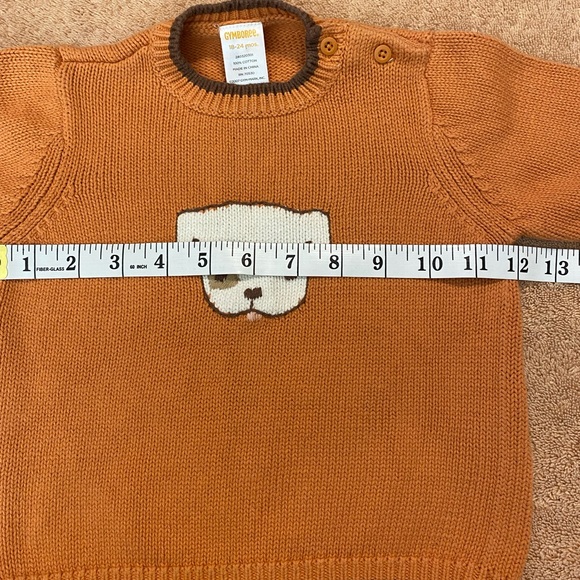Gymboree 18-24 Month Puppy Sweater. Orange Brown Off White EUC Winter - Picture 4 of 6